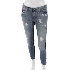 IRO Jeans Womens Skinny Ankle Jeans Black Low Rise Size 25